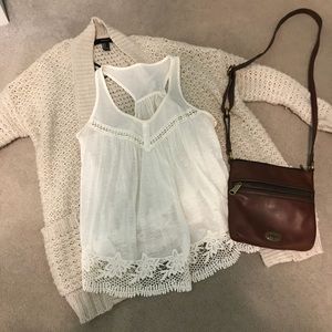 Forever 21 Sweater with American Rag white tank M